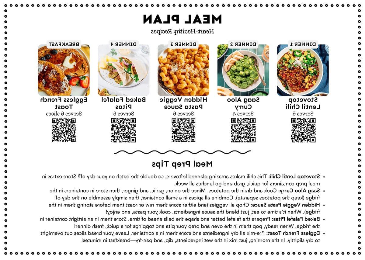 Essensplan: Herzgesunde Rezepte 4 Meal plan.