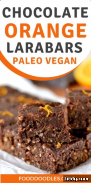A stack of homemade chocolate orange energy bars with a vibrant orange in the background, emphasizing fresh ingredients.