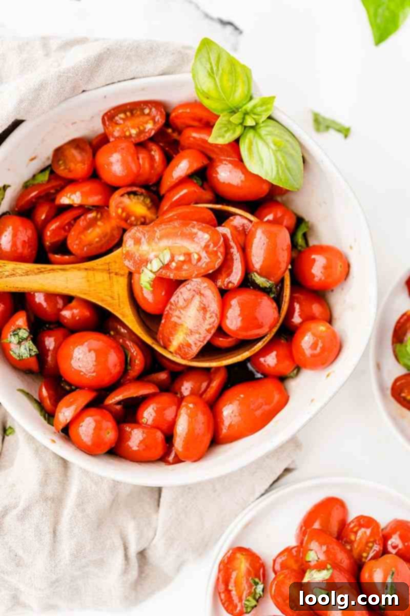 Close-up of fresh Italian tomato salad in a bowl
