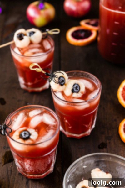 Spooky Halloween Punch with Lychee Eyeballs