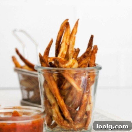 Air Fryer French Fries in glass