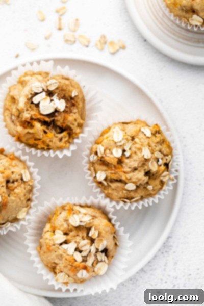 shot of banana carrot muffins from above