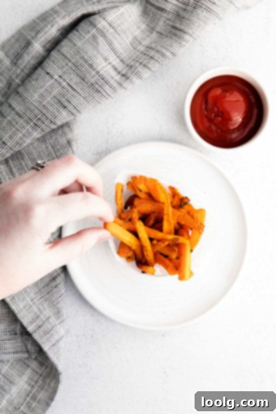 plate of air fryer carrot fries
