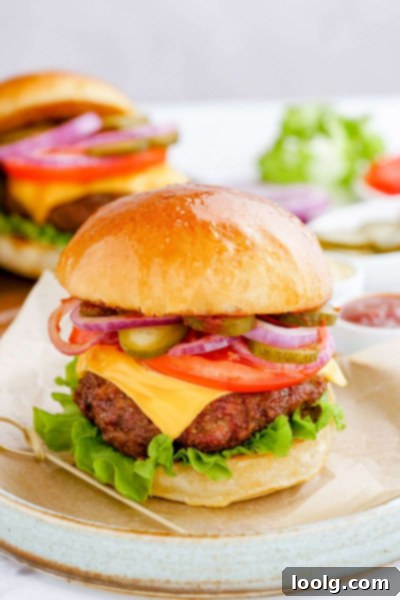 turkey burger on piece of parchment paper