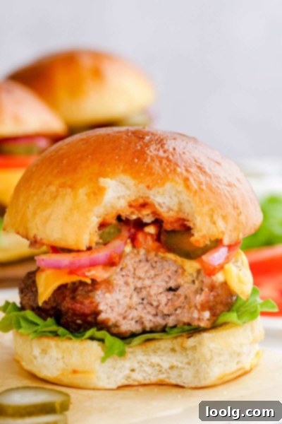 air fryer turkey burger with a bite taken out