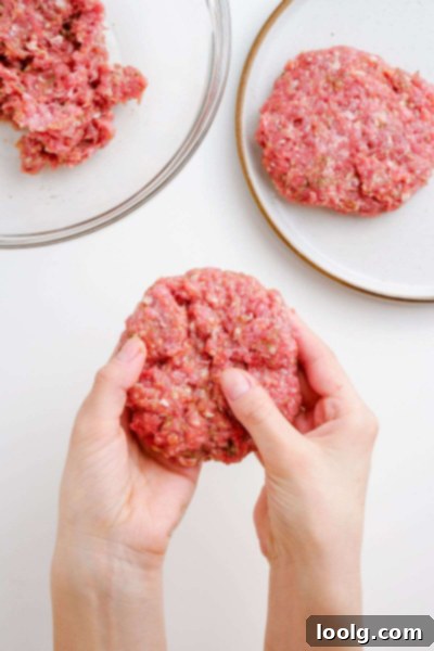 forming patty for air fryer turkey burgers