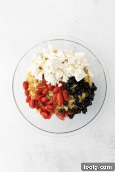 ingredients for greek pasta salad