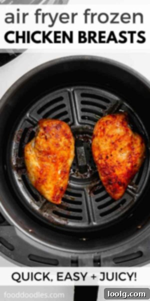 air fryer frozen chicken breasts pin 2