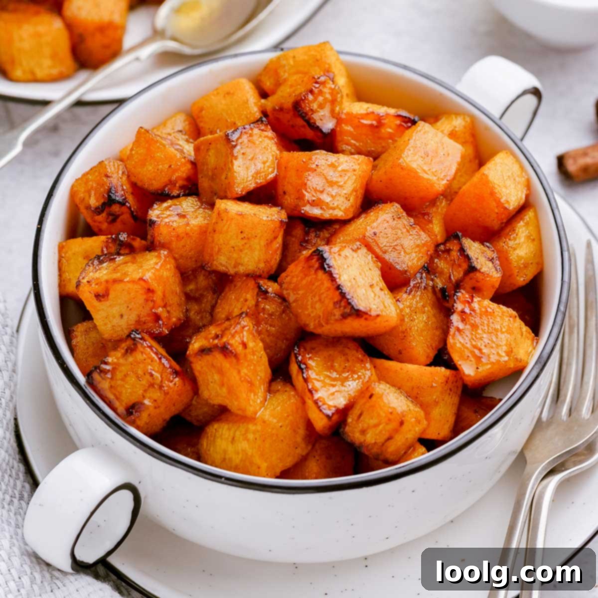Air fryer butternut squash, roasted to perfection