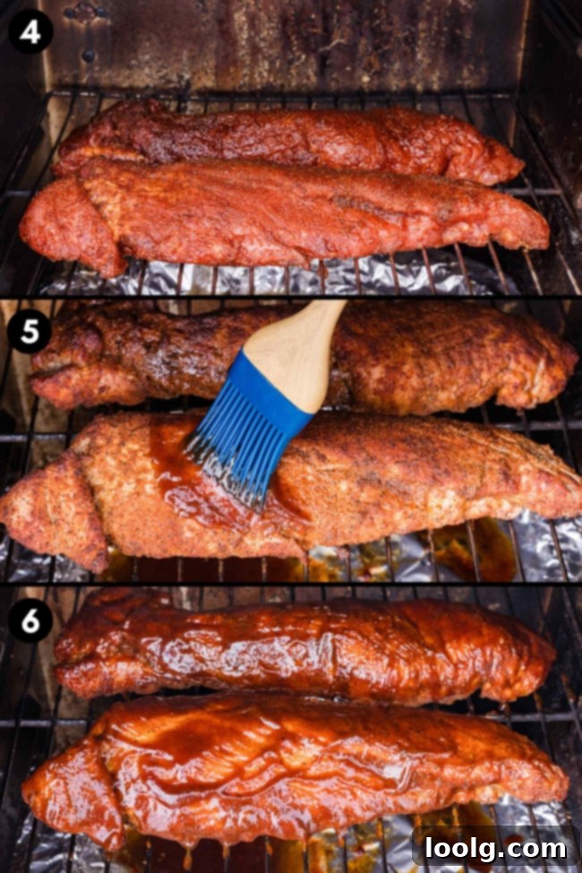 smoking pork tenderloin and then brushing on BBQ sauce