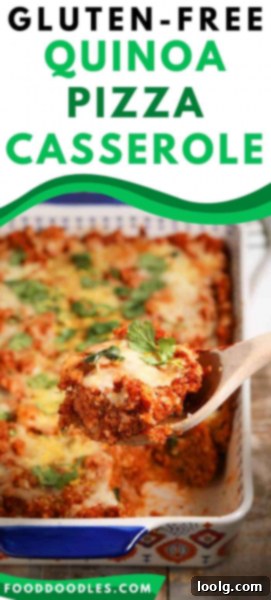 A smaller, aesthetic image of Quinoa Pizza Casserole, garnished for serving.