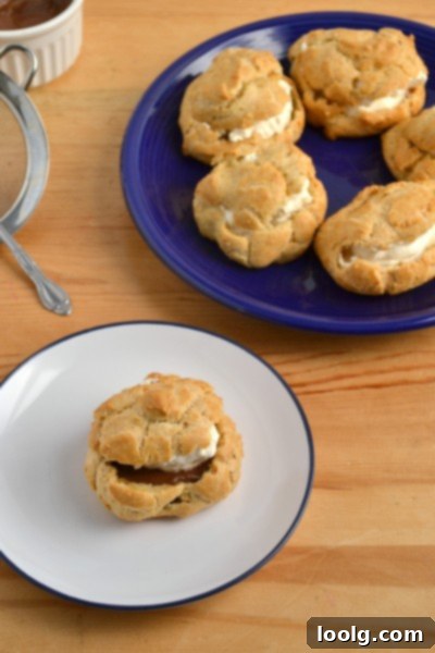 Close-up of a perfectly baked whole wheat cream puff with a crisp exterior