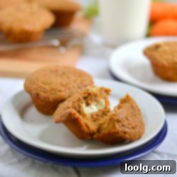 Carrot Cake Cream Cheese Surprise Muffins