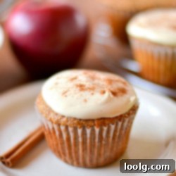 Sweet Applesauce Cupcakes Cream Cheese Bliss 2 image of 100% whole wheat applesauce cupcakes with cream cheese frosting