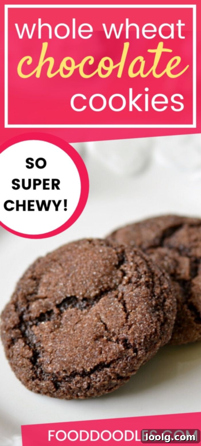 Rustic Whole Wheat Chocolate Delights 2 Whole Wheat Chocolate Cookies, perfectly baked and ready to be enjoyed