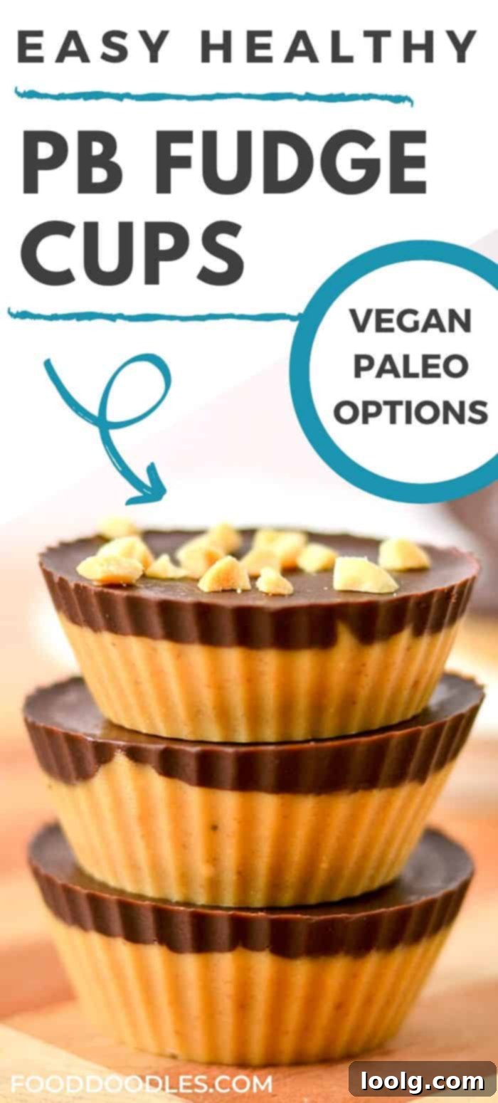 No Bake Dark Chocolate Peanut Butter Fudge Cups 1 Cool, creamy and sweet peanut butter freezer fudge cups topped with your favorite dark chocolate. These are the perfect sweet treats to keep hidden in the freezer for when you need something sweet! They're gluten-free, dairy-free and can easily be made paleo and vegan.
