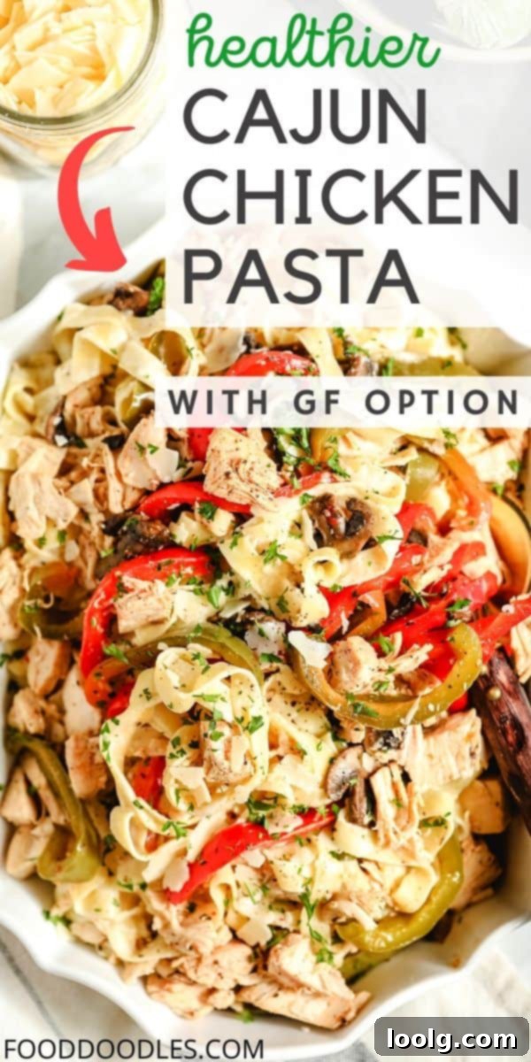 Bayou Fresh Chicken Pasta 2 Healthy Cajun Chicken Pasta with creamy sauce and vegetables.