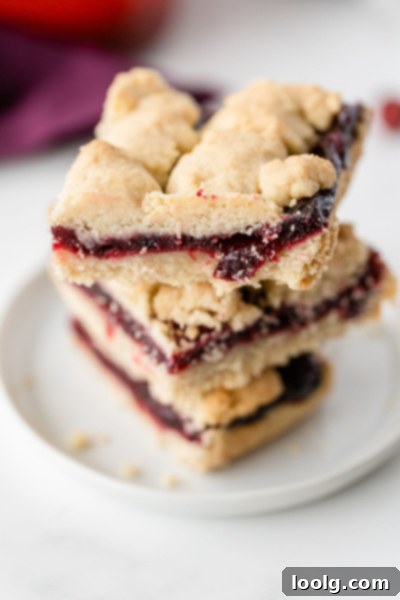 Ruby Red Cranberry Shortbread Gems 2 Stack of Cranberry Shortbread Bars, a beautiful seasonal dessert