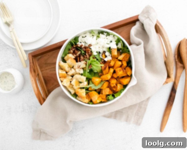 Goat Cheese Sweet Potato Medley 5 Sweet Potato Goat Cheese Salad in a rustic bowl with a white napkin and fork
