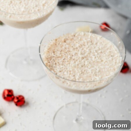 Frosted Yuletide Delight 8 White Christmas Cocktail in glass