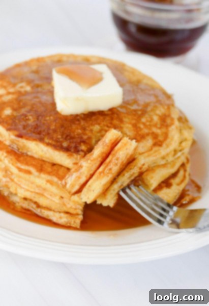 Golden Cornbread Pancakes 4 Close-up of cornbread pancakes