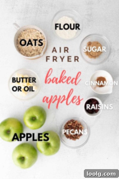 Quick & Easy Air Fryer Baked Apples 3 Air Fryer Baked Apples ingredients