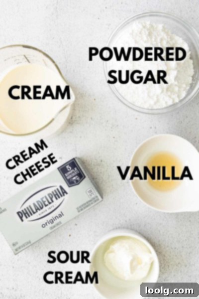 Creamy Cheesecake Mousse 3 All the simple ingredients for cheesecake mousse laid out on a table