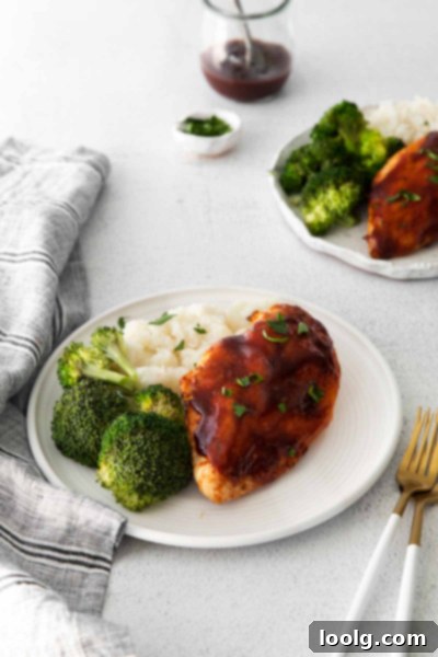 Perfect Air Fryer BBQ Chicken 9 plate with broccoli and air fryer bbq chicken