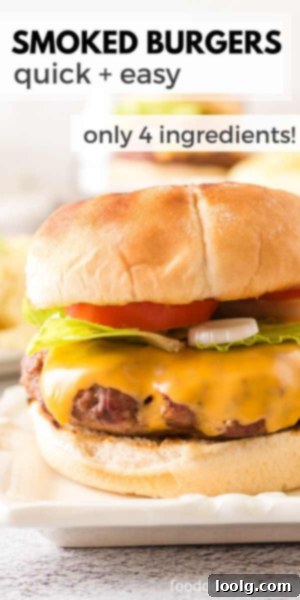 Smoky Burger Perfection 7 plate with smoked hamburger and chips, ready to eat