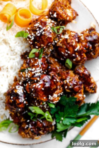 Crispy Air Fryer Teriyaki Chicken 9 close-up of air fryer teriyaki rice on rice