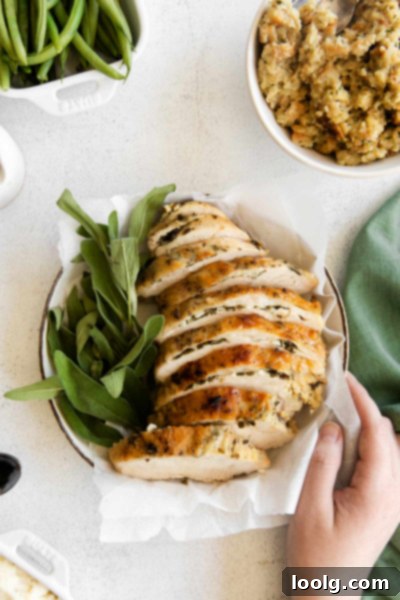Juicy Instant Pot Turkey Breast 3 hand holding plate of turkey breast in instant pot