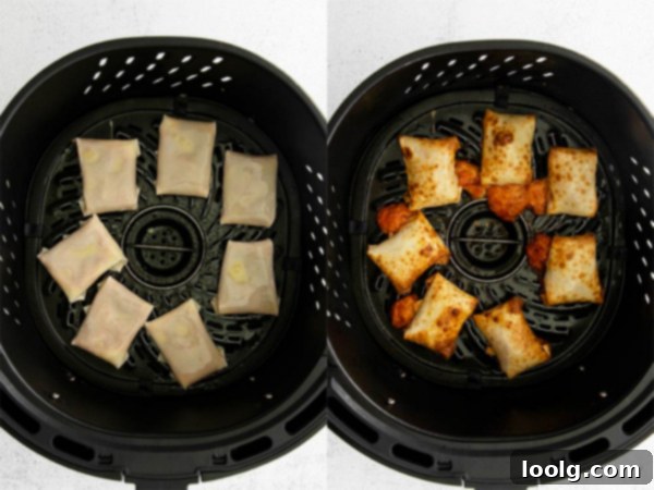 Crispy Air Fryer Pizza Bites 5 before and after air fryer pizza rolls