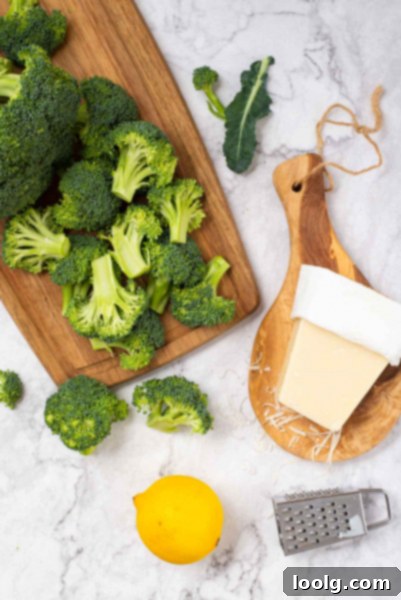 Perfect Instant Pot Broccoli 3 ingredients laid out to make instant pot broccoli