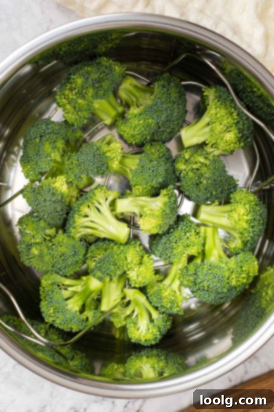 Perfect Instant Pot Broccoli 4 raw broccoli in instant pot