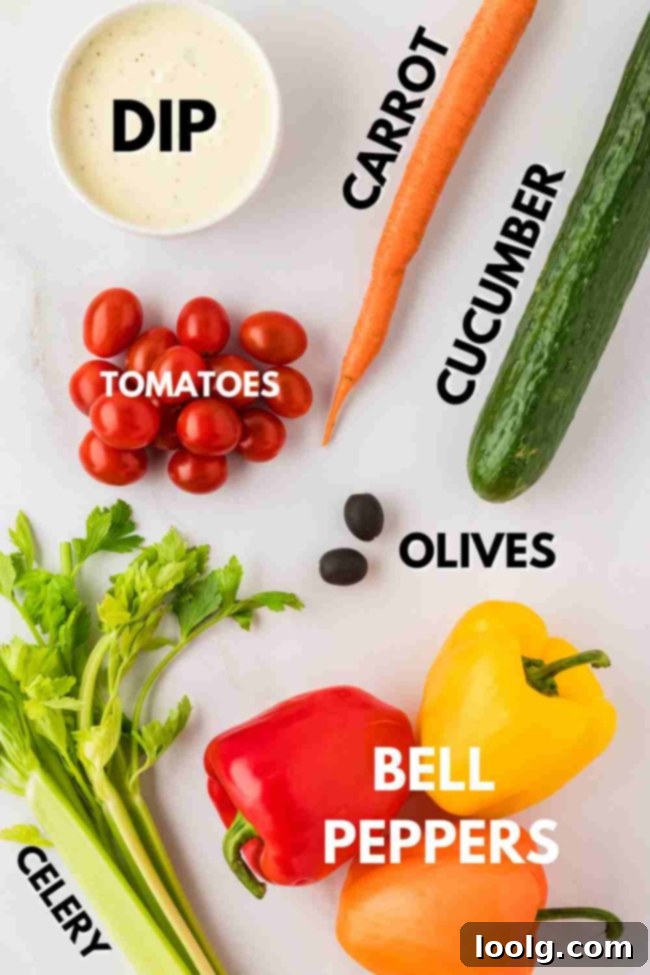Bone-Appétit Veggie Display 3 Skeleton Veggie Tray ingredients