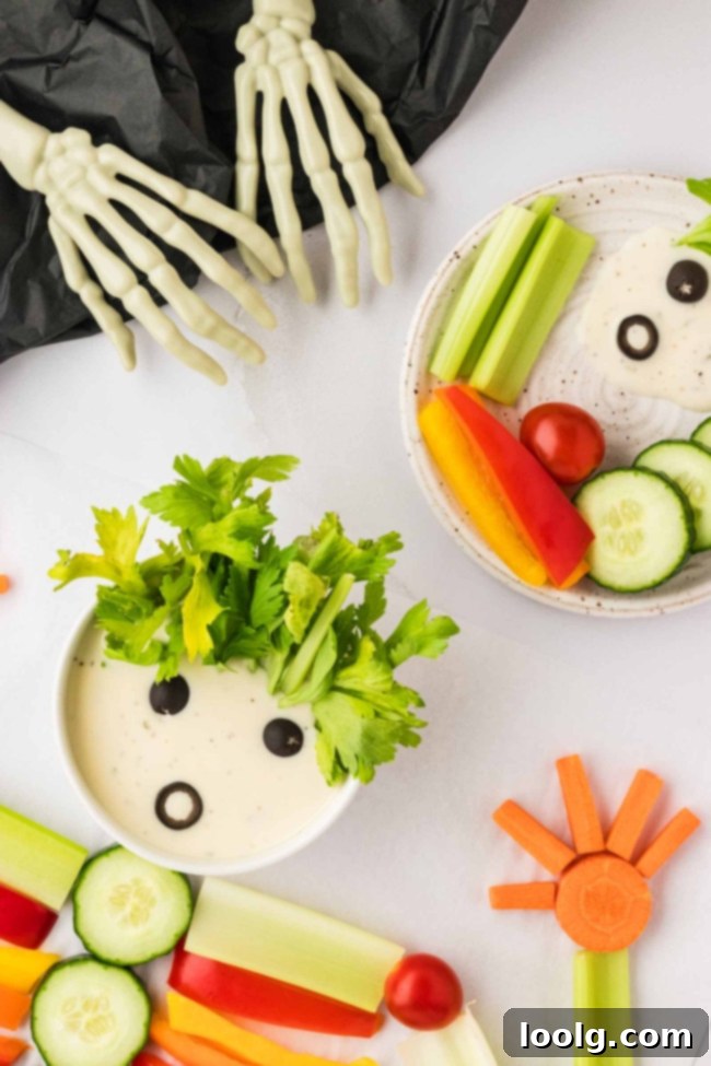 Bone-Appétit Veggie Display 5 The finished skeleton veggie tray
