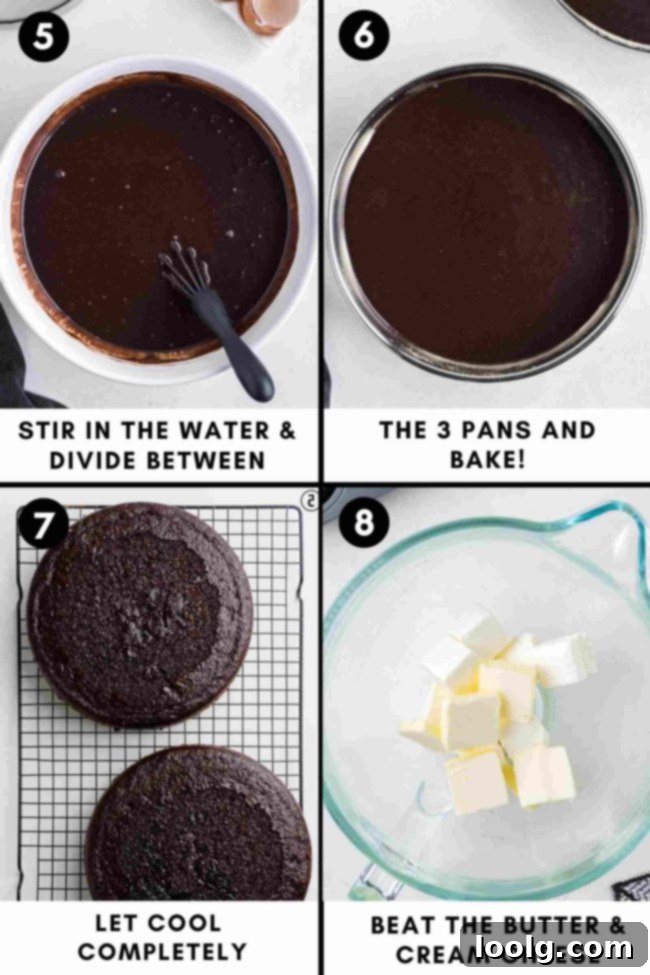 Enchanted Ghost Cake 8 Image showing wet ingredients added to dry ingredients in a bowl.