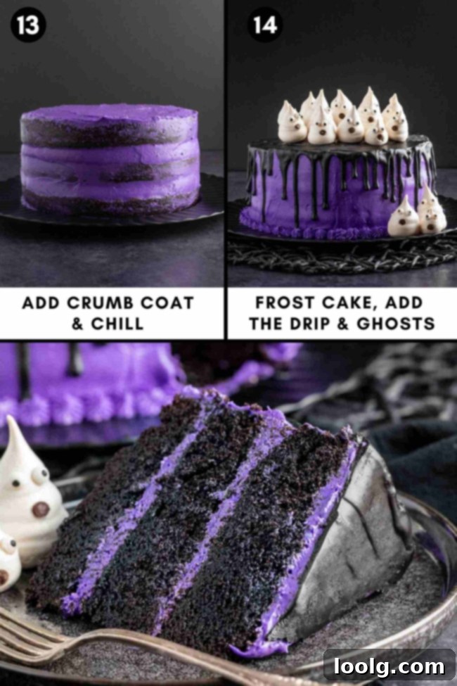 Enchanted Ghost Cake 10 Image showing baked cake layers cooling on a wire rack.