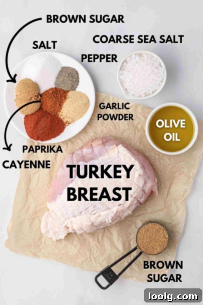 Artisan Smoked Turkey Breast 3 Close-up view of the dry rub ingredients in small bowls, ready to be mixed for the turkey breast.
