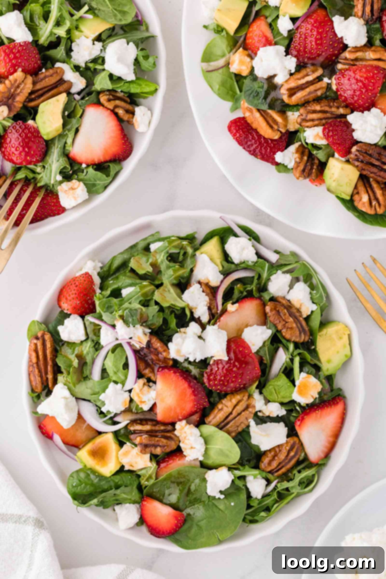 Artisan Goat Cheese Salad 2 3 white bowls filled with salad