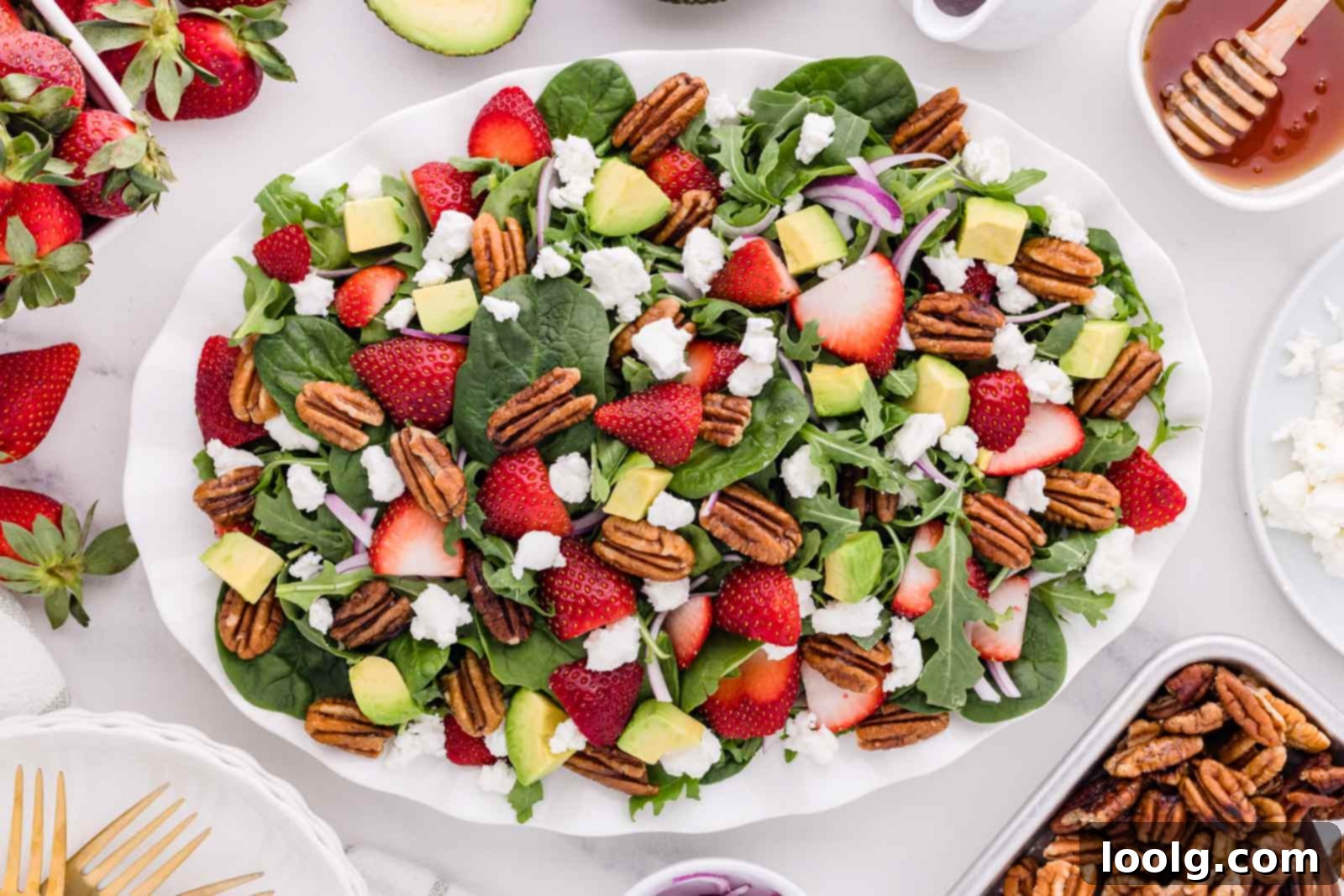 Artisan Goat Cheese Salad 8 large white serving platter with salad