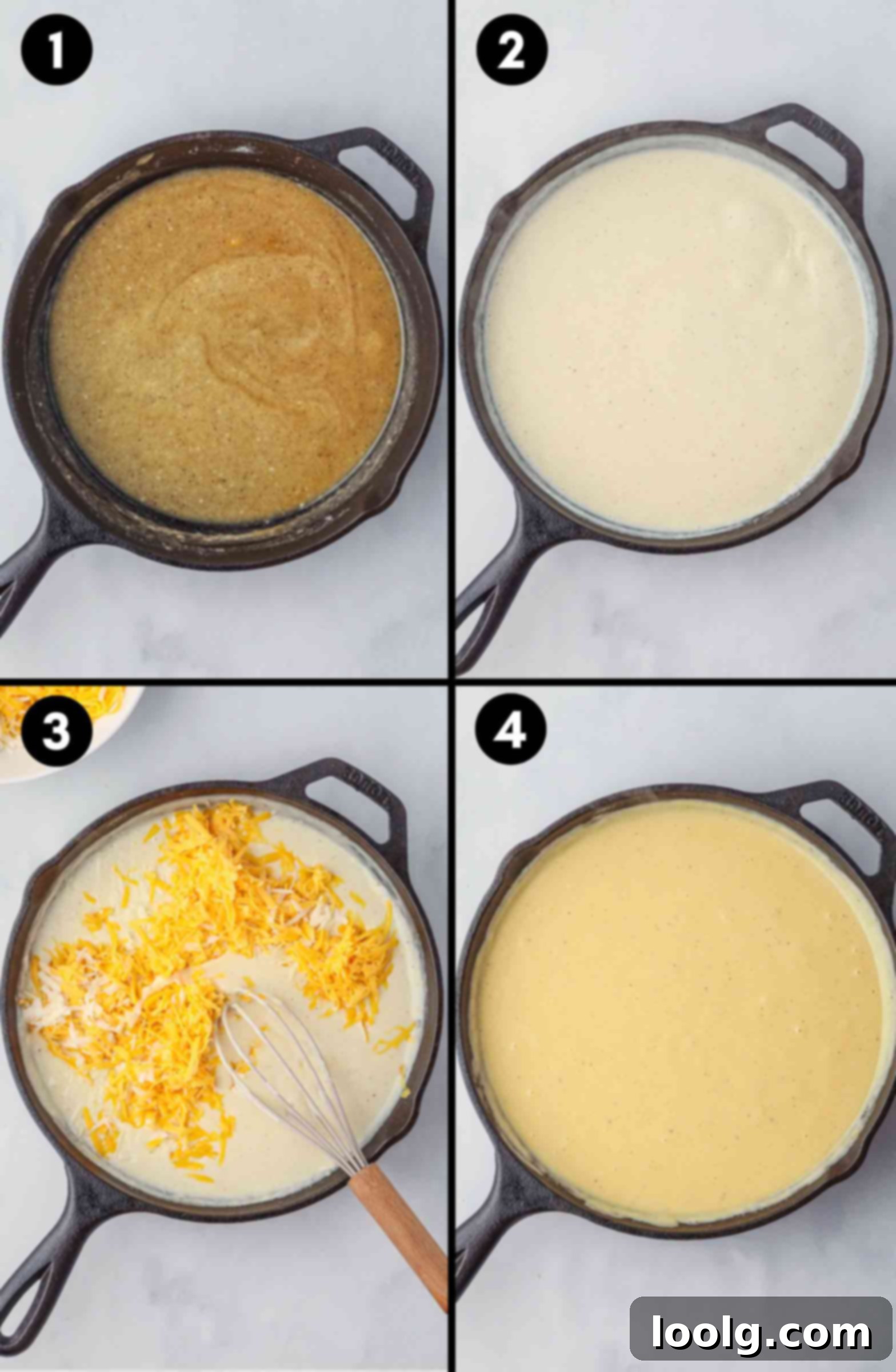 Smoky Cheesy Indulgence 3 mixing together the mac and cheese sauce