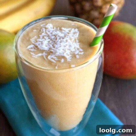 Sunshine Mango Pineapple Smoothie 3 Pineapple Mango Smoothie (paleo, vegan options)