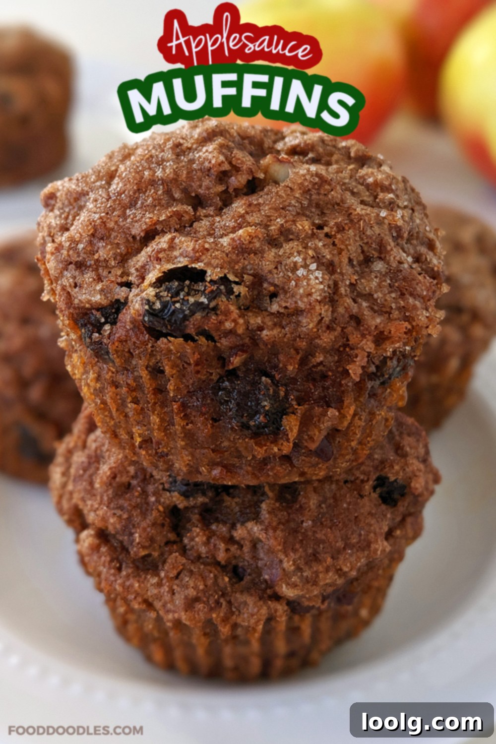 Wholesome Applesauce Muffins 2 Fluffy, moist and delicious healthy applesauce muffins. With vegan, whole wheat and gluten-free option.