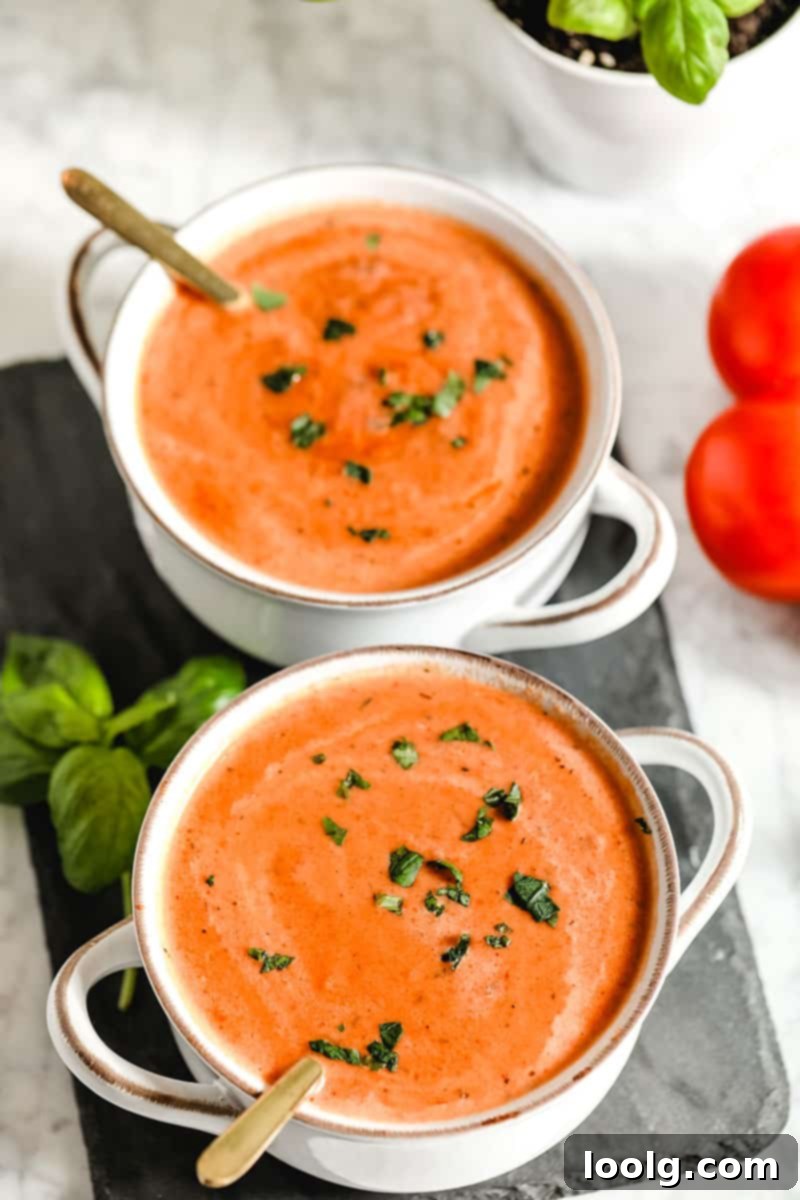 Quick Comfort Tomato Soup 3 This simple tomato soup recipe will become your go-to for a fast and delicious meal. With fresh or canned tomatoes, this soup can be on the table in less than 30 minutes and the flavor is incredible! You'll never go back to canned stuff after you try this easy homemade tomato soup. With paleo and vegan options.