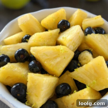 Tropical Pineapple Medley 4 Pineapple Fruit Salad with blueberries