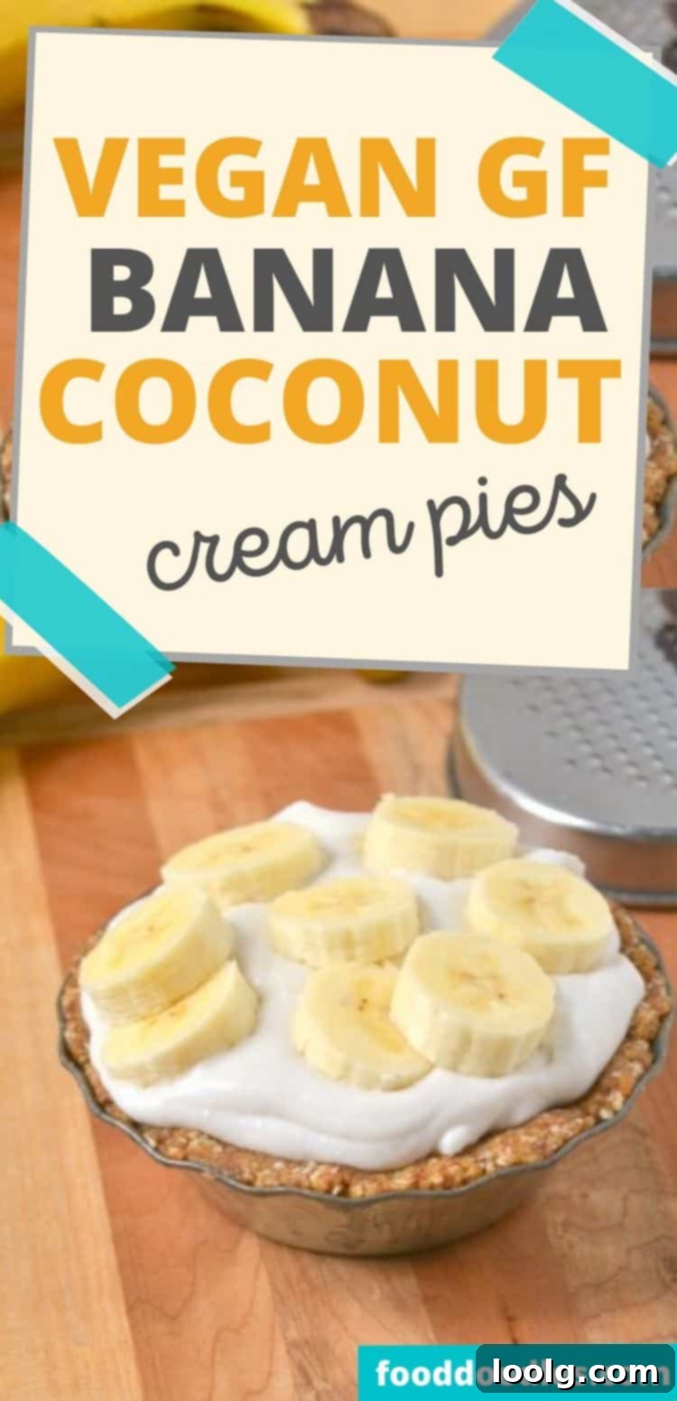 Delicious No-bake Vegan Gluten-free Coconut Cream Pies garnished with chocolate