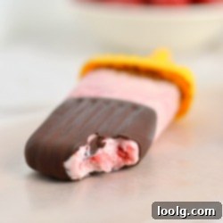 Divine Chocolate-Covered Strawberry Cheesecake Pops 1 Chocolate Covered Strawberry Cheesecake Popsicle