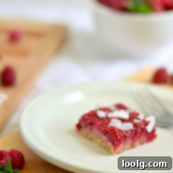 Grain-Free Gluten-Free Raw Raspberry Shortbread Bars with a Vegan Option 1 Raw Raspberry Shortbread Bars with fresh raspberries, a wholesome no-bake dessert