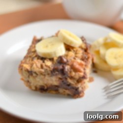 Warm Banana Oat Bake 1 Banana Baked Oatmeal squares